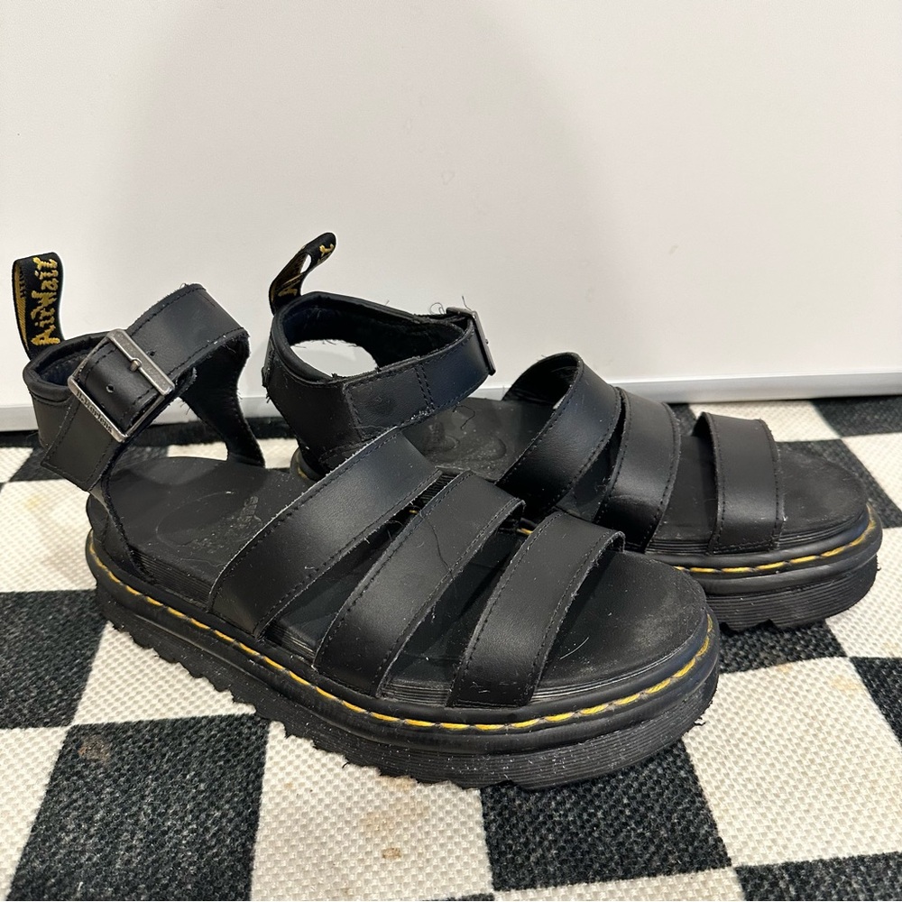 Dr. Martens Black Strappy Platform Sandals